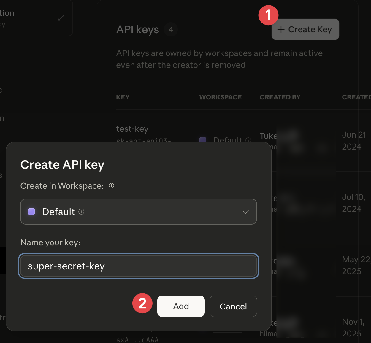 create Claude API Key