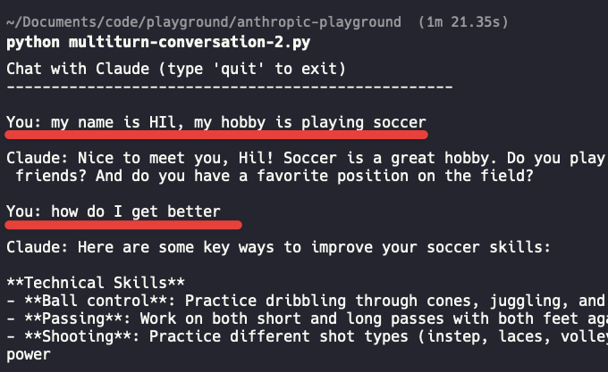 Multiround conversation with Claude API